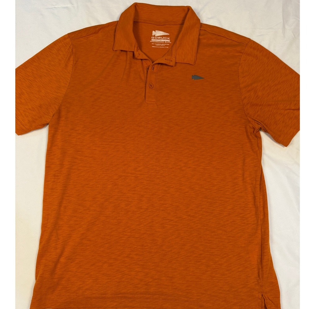 GORUCK Mens Performance Blend Polo Shirt Orange Short Sleeve Size Medium M